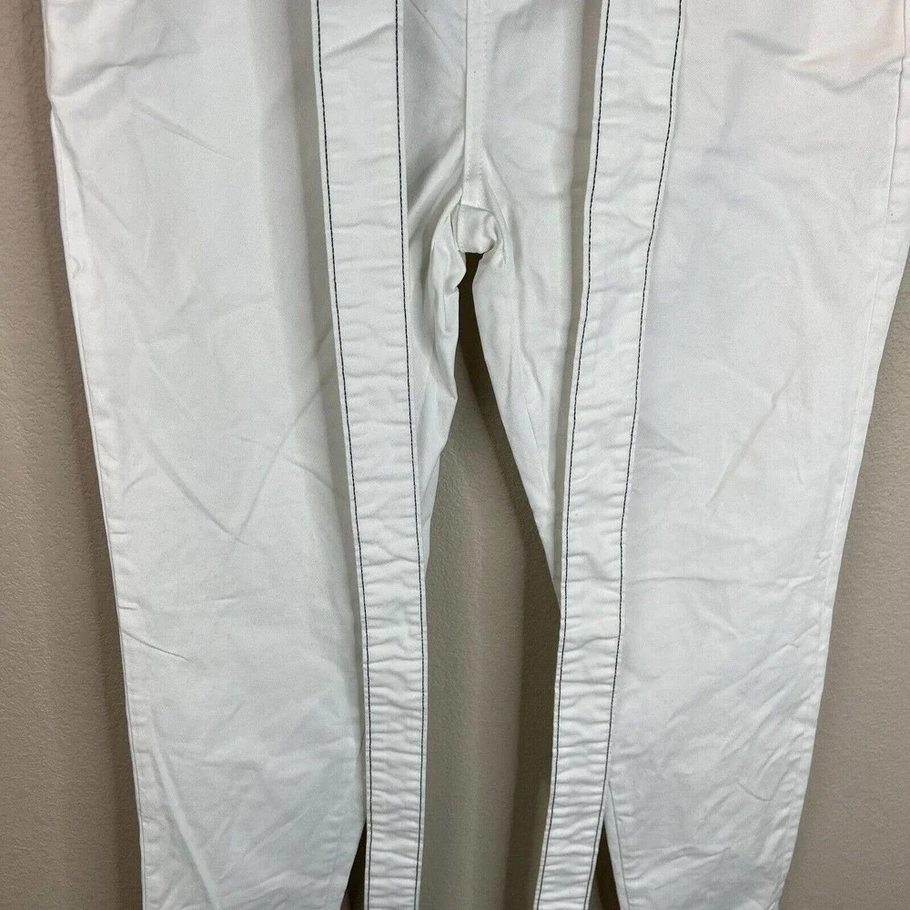 L'Agence Womens White Jeans 25 Suspenders Straight High Rise - Picture 5 of 12